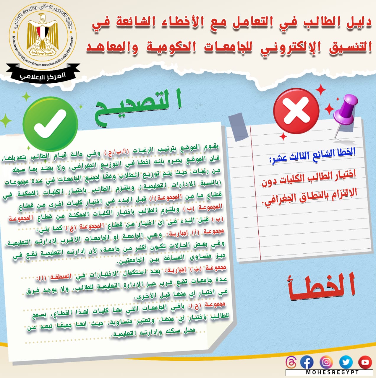 أخطاء شائعة في تنسيق الجامعات 2023