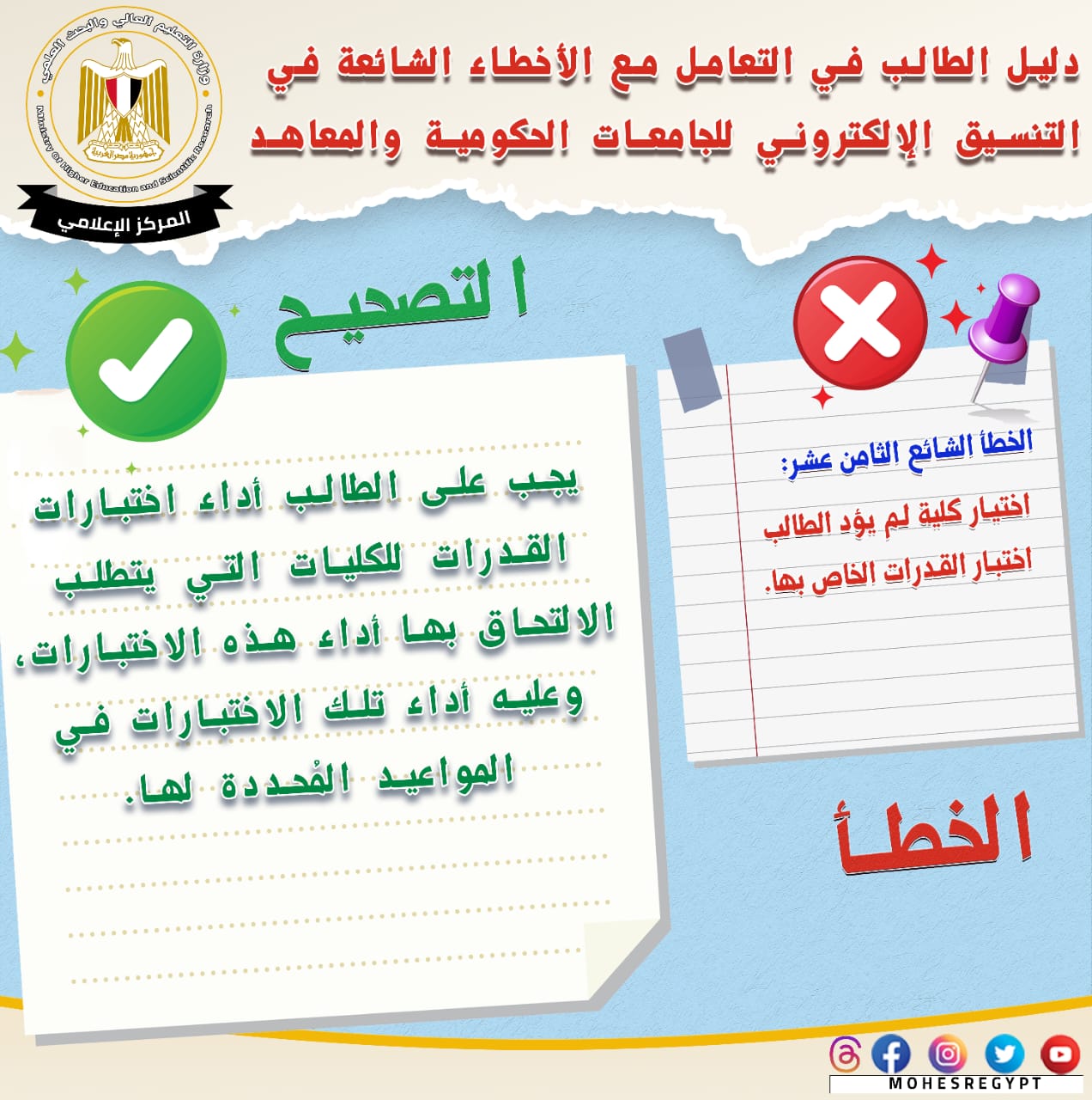أخطاء شائعة في تنسيق الجامعات 2023