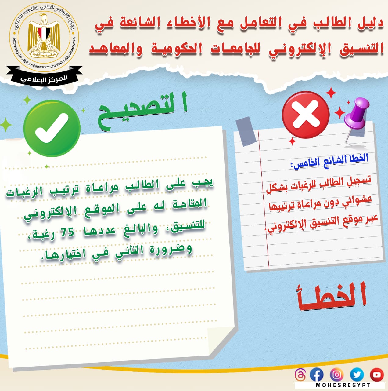 أخطاء شائعة في تنسيق الجامعات 2023