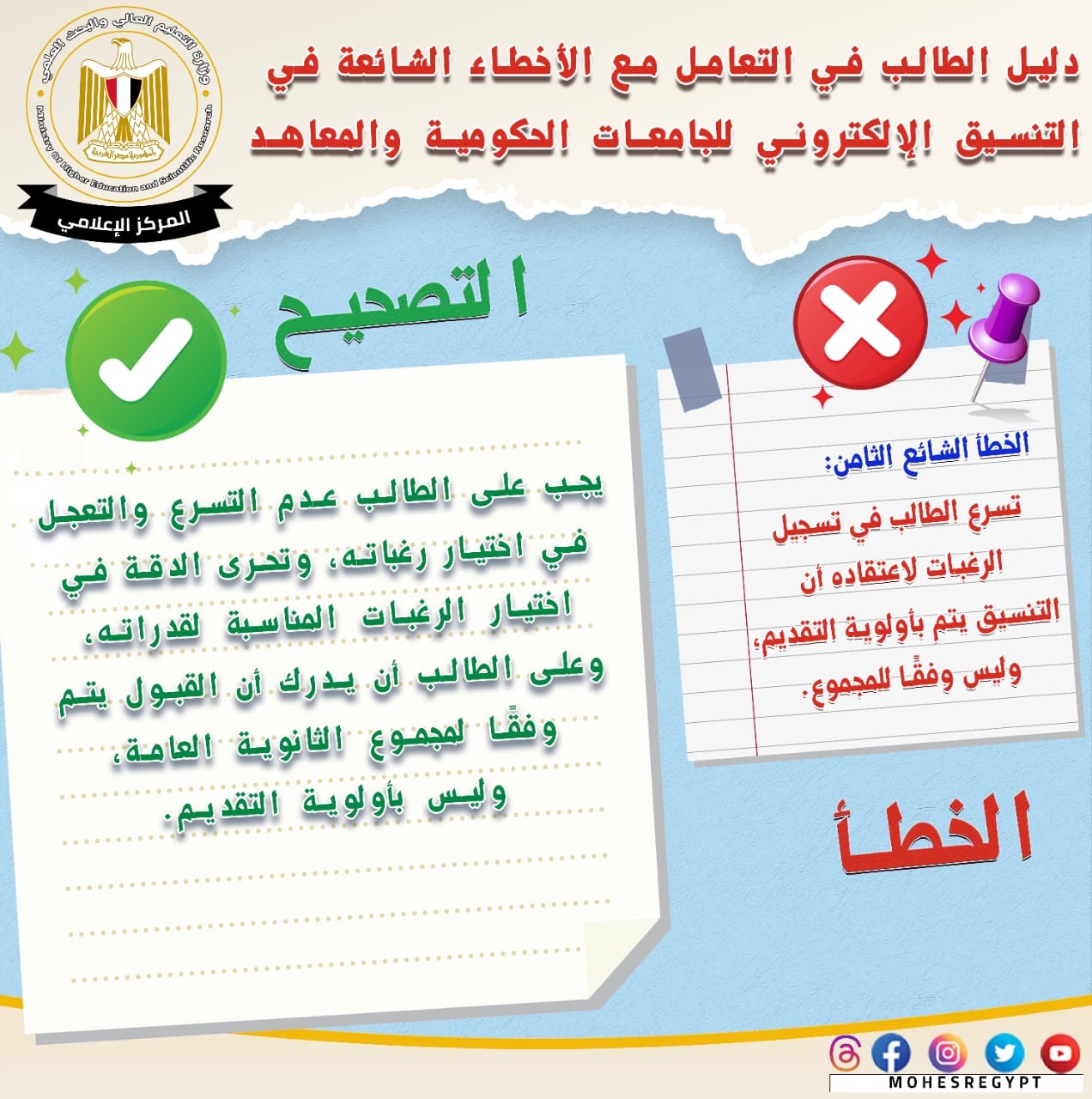 أخطاء شائعة في تنسيق الجامعات 2023