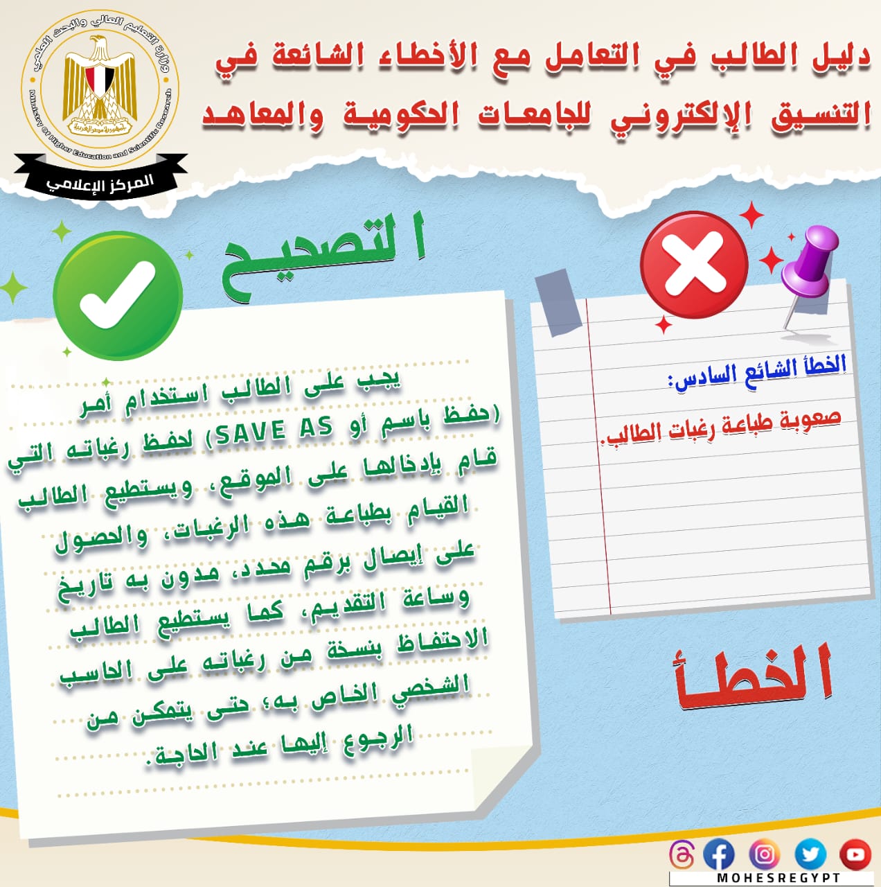 أخطاء شائعة في تنسيق الجامعات 2023