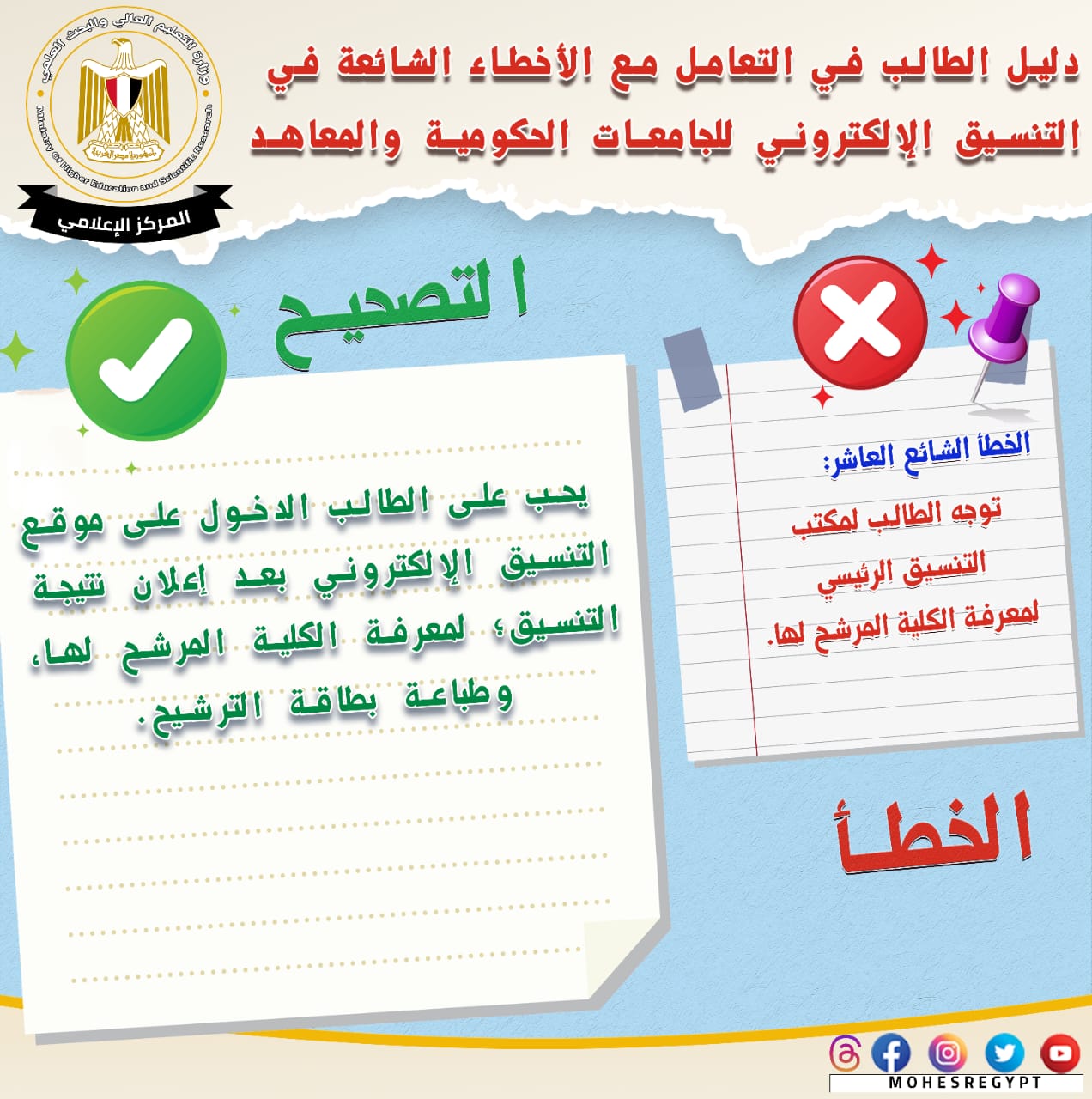 أخطاء شائعة في تنسيق الجامعات 2023