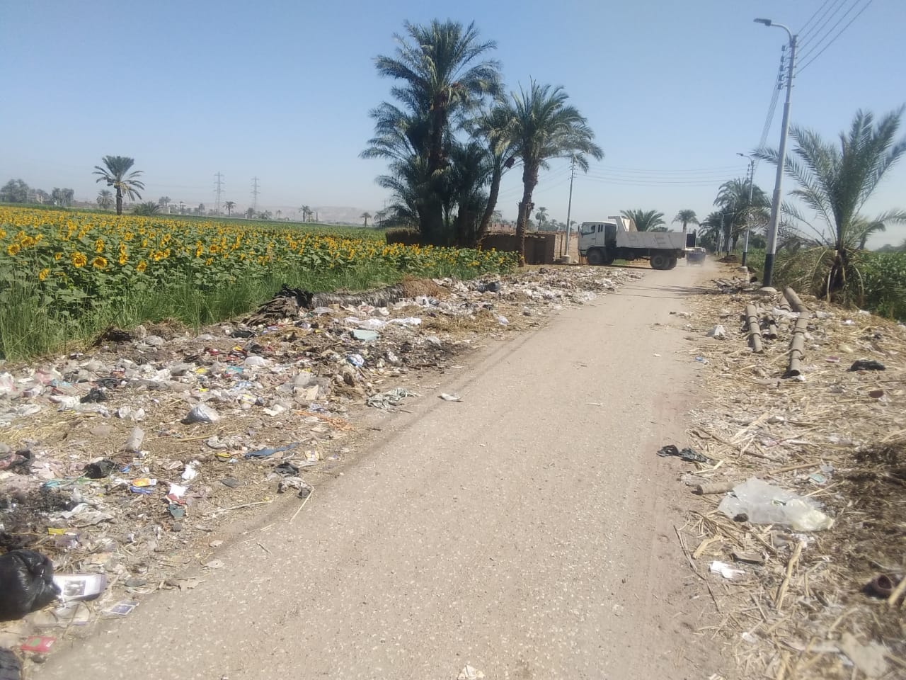رفع 72 طنًا مخلفات من منطقة كوبري العسيرات والمظليطين بمركز ابنوب
