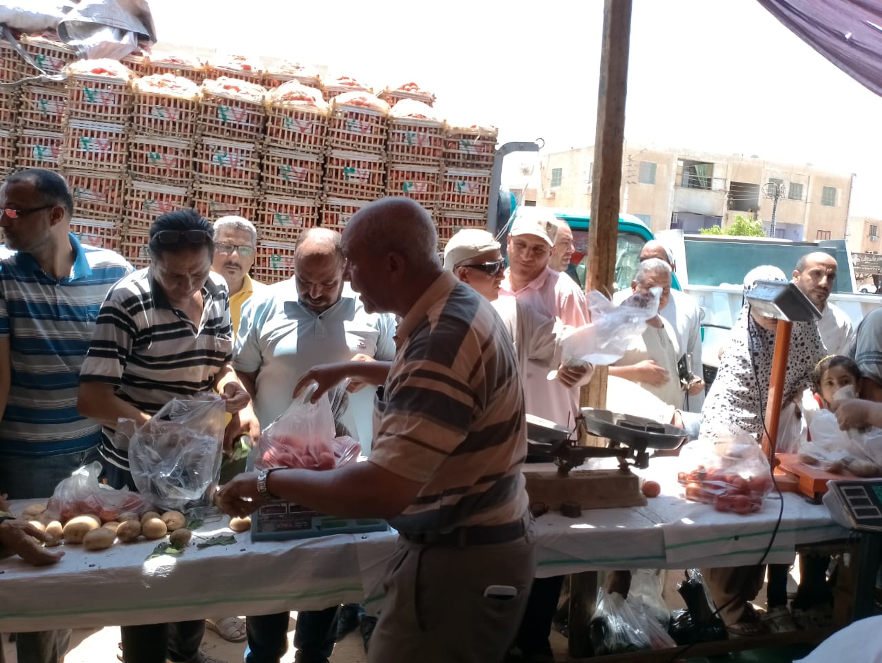 توفير الخضروات والفواكه بأسعار مخفضة في منافذ بيع الوحدة المحلية بالداخلة