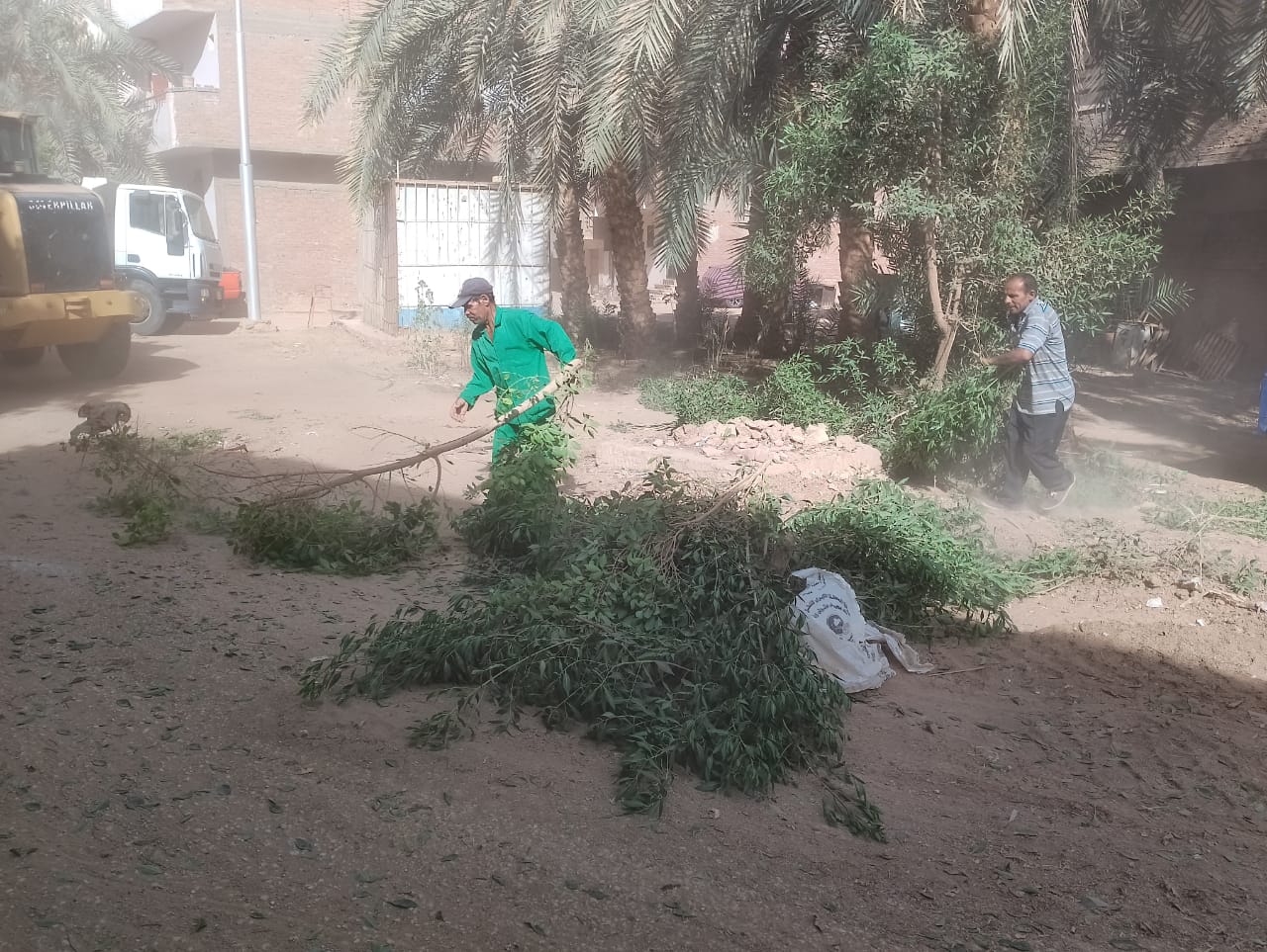 حملة لرفع الأتربة والمخلفات والتراكمات والقمامة بمركز الداخلة