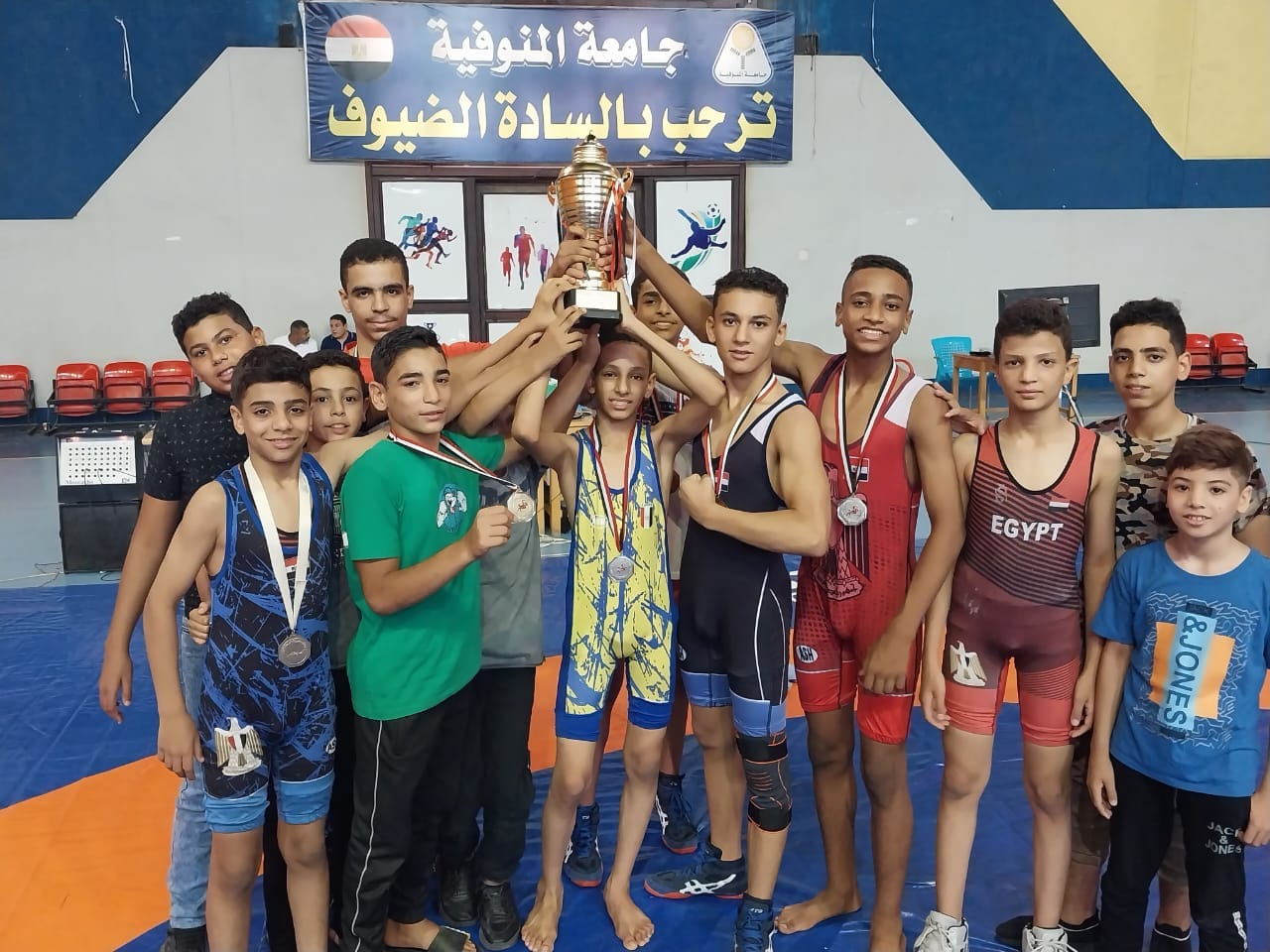 بطوله الجمهوريه للمصارعة الحرة نااشئو اسيوط يحصدون أول الجمهورية