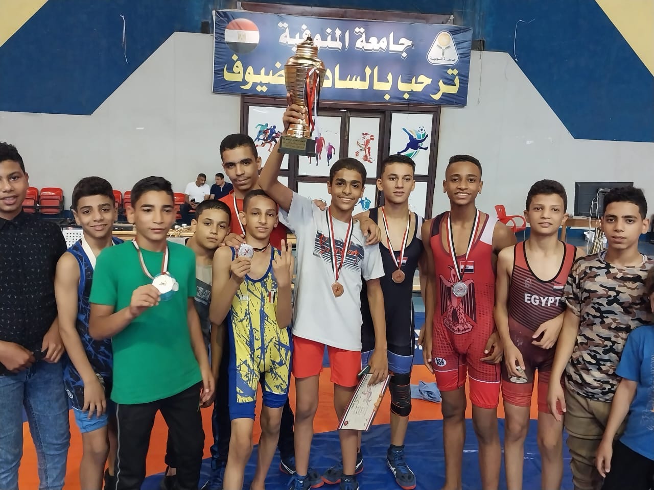 بطوله الجمهوريه للمصارعة الحرة نااشئو اسيوط يحصدون أول الجمهورية