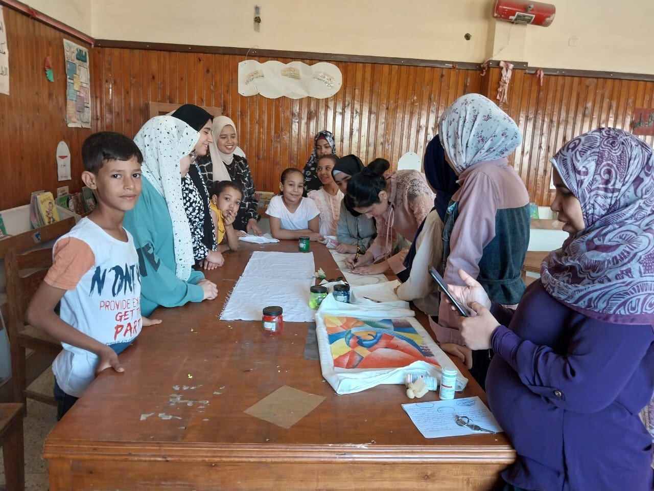 قصر ثقافة الغنايم يعقد ورش أشغال فنية للطباعة علي القماش 