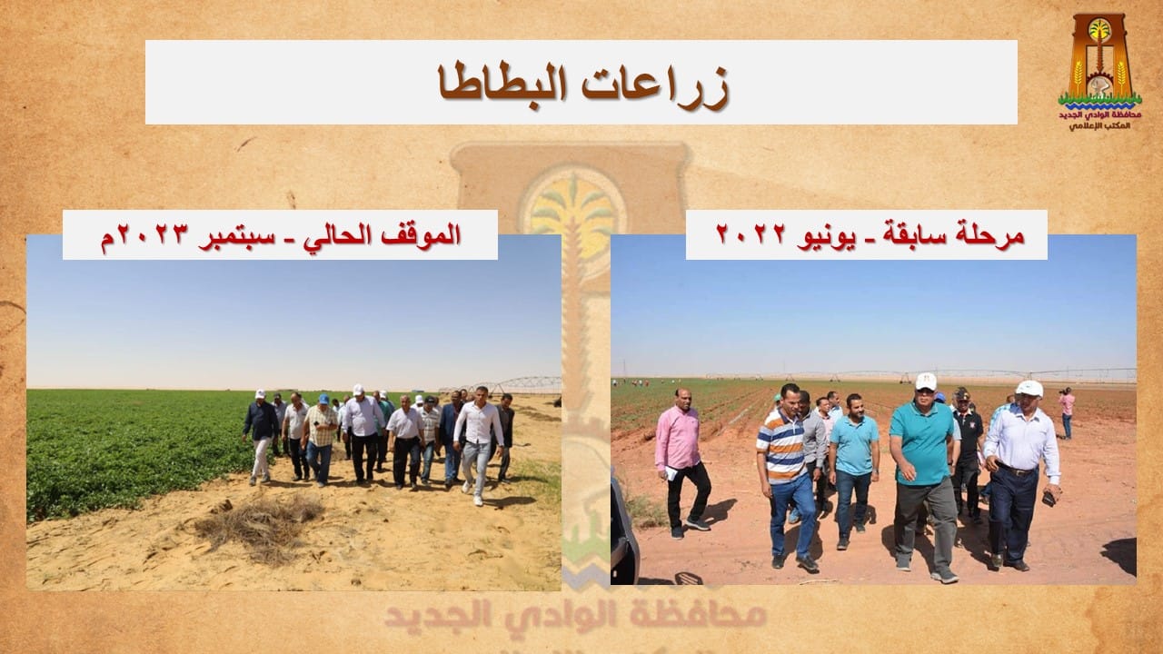 محافظ الوادي الجديد نحظى بوفرة وجودة عالية في إنتاج المحاصيل المختلفة