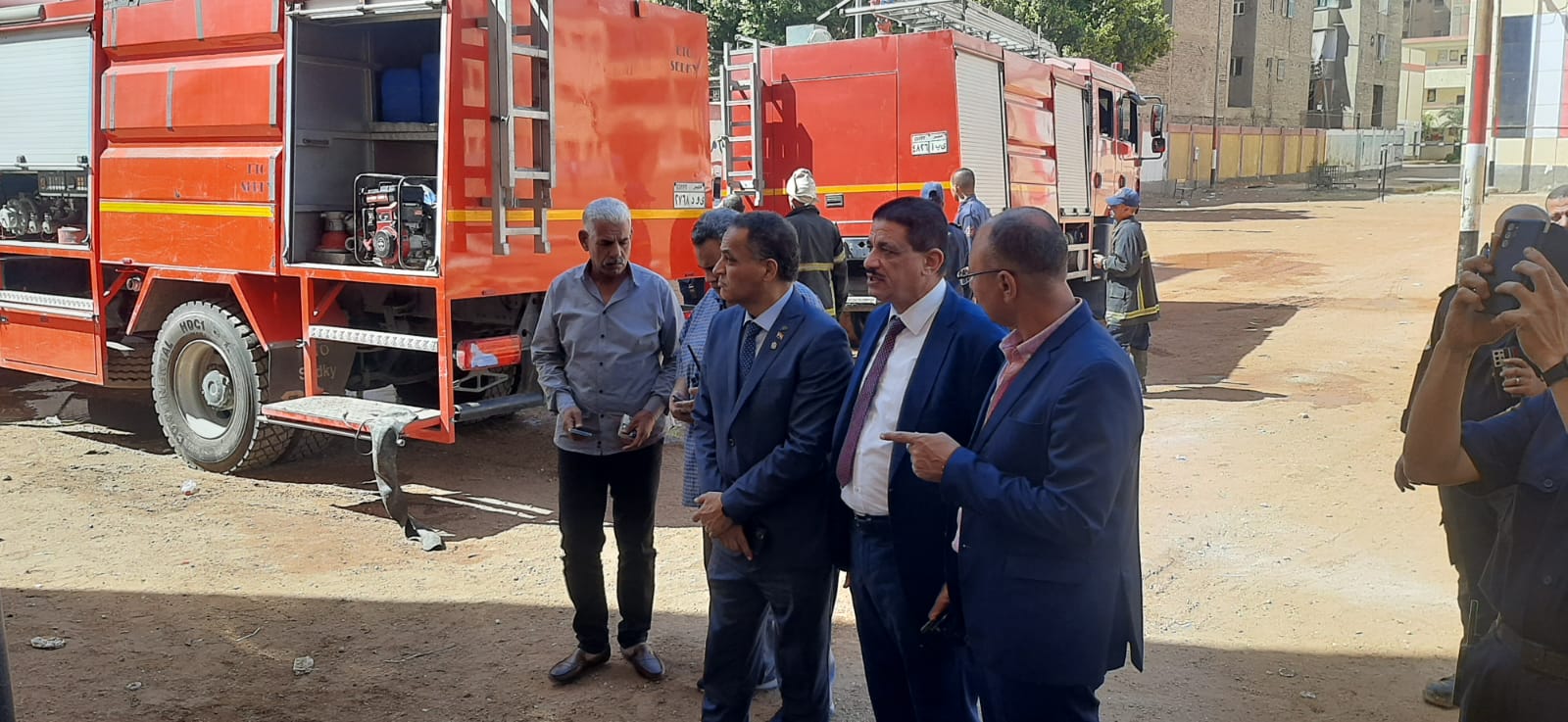 نيابة اول اسيوط تأمر بانتداب المعمل الجنائى لمعاينة حريق مدرسة سميح السعيد