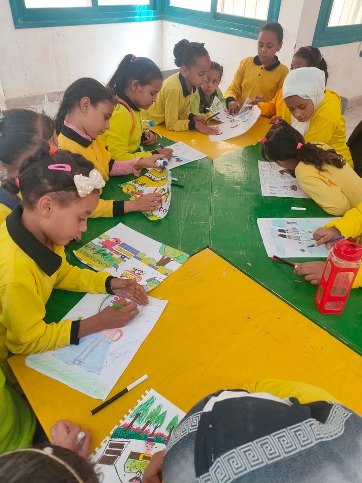 ورشة عمل رسم في مكتبة الطفل ببغداد بالخارجة