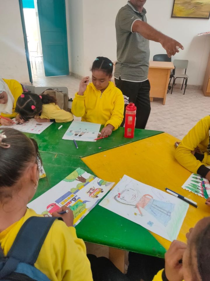 ورشة عمل رسم في مكتبة الطفل ببغداد بالخارجة