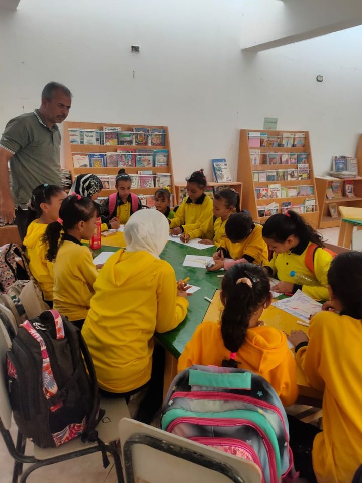 ورشة عمل رسم في مكتبة الطفل ببغداد بالخارجة