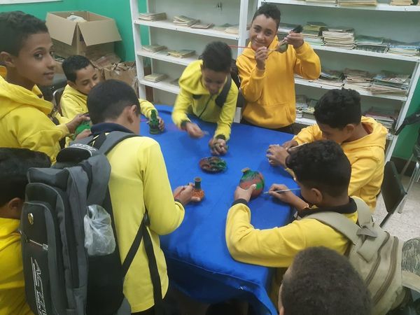جانب من ورشة الفنون التشكيلية بالوادي الجديد