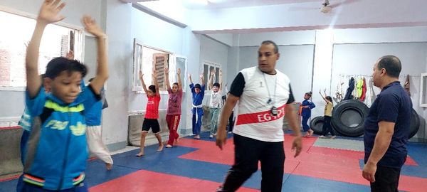 جانب من تدريبات البطل الاولمبي للجودو