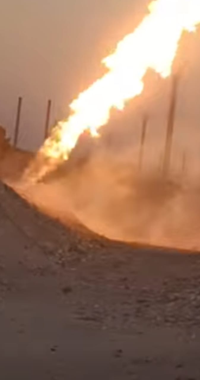 السيطرة على حريق انفجار خط غاز الصف 