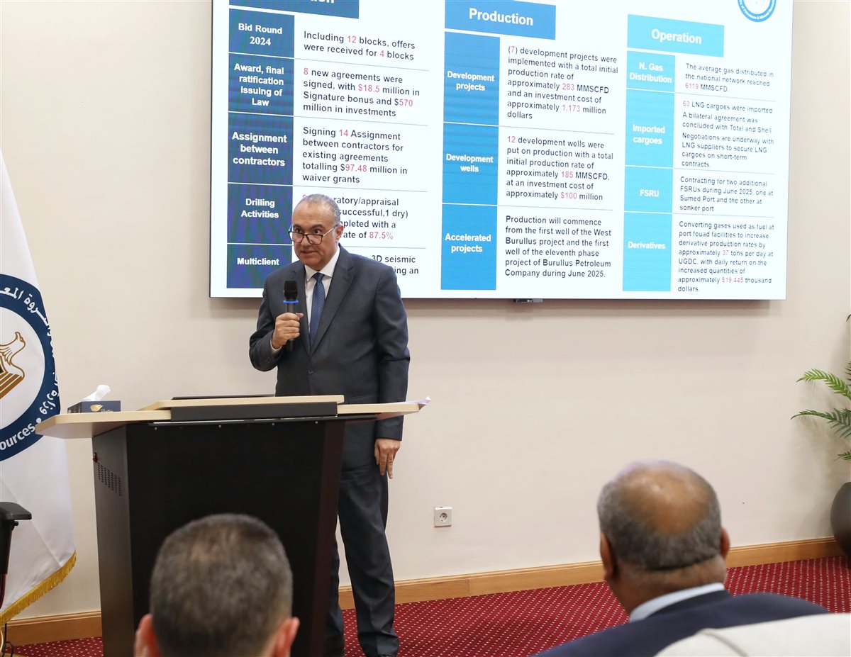 جانب من لقاء وزير البترول والثروة المعدنية مع ممثلي الشركات الأجنبية العاملة في مصر