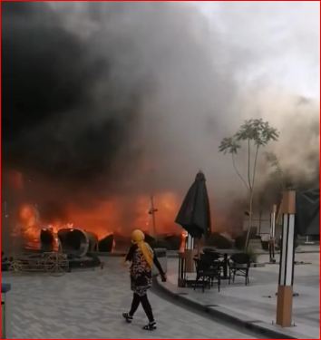 حريق مطعم بـأكتوبر