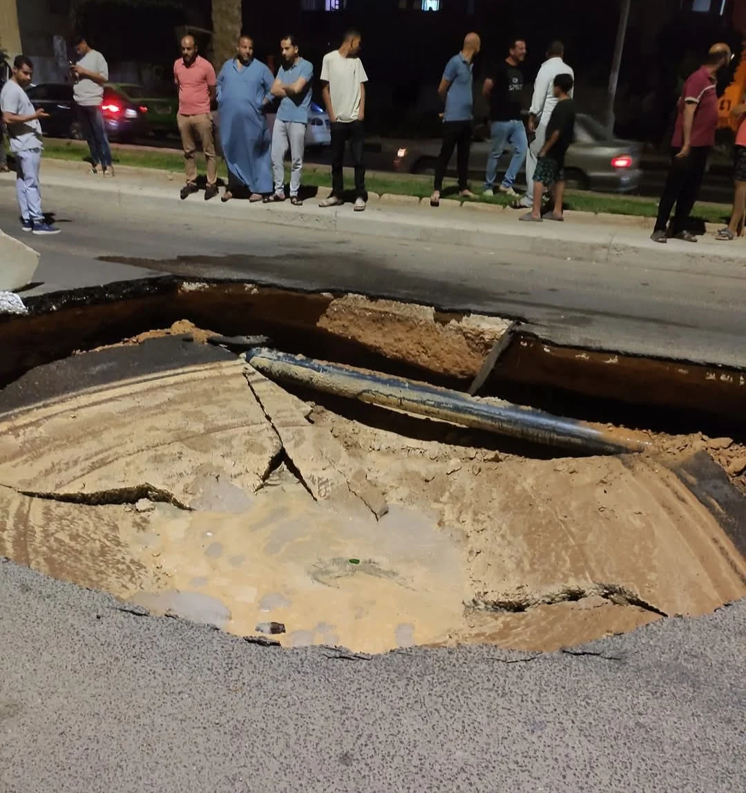 هبوط أرضي بمدينة السادات