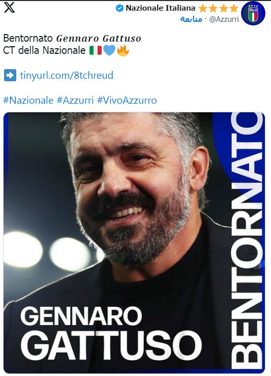 جاتوزو مدربًا للمنتخب الإيطالي.. رسميًا