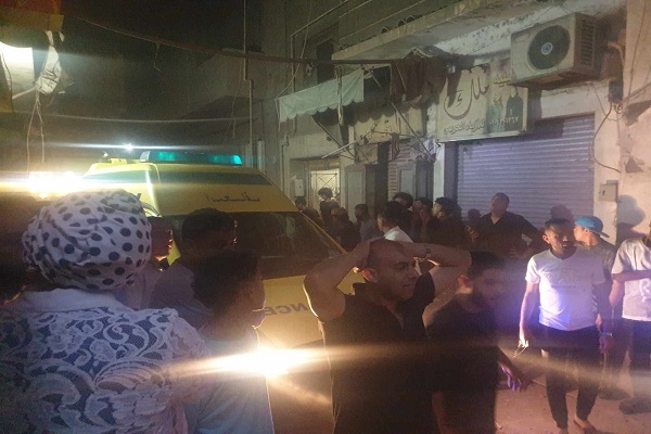 انهيار عقار نور الشريف بالسيدة زينب 