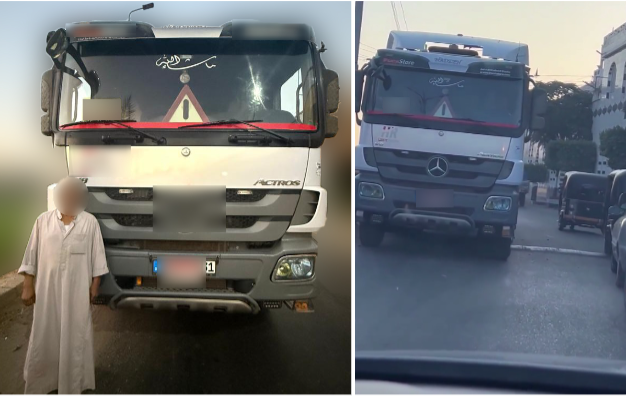 القبض على قائد سيارة نقل ثقيل لسيره عكس الإتجاه بالدقهلية 