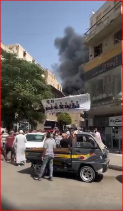 حريق مبنى بمصر الجديدة
