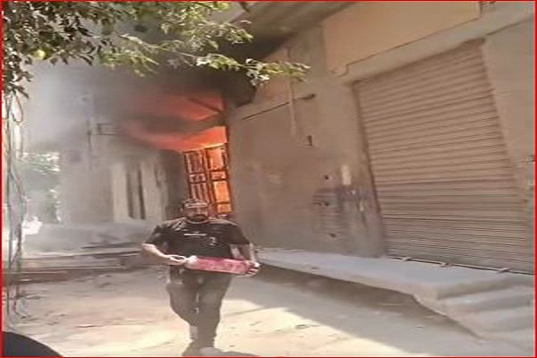 حريق ورشة دهانات بدمياط
