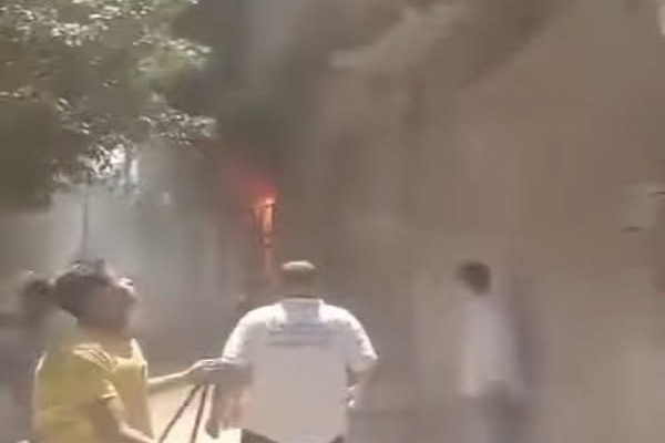 حريق ورشة دهانات بدمياط