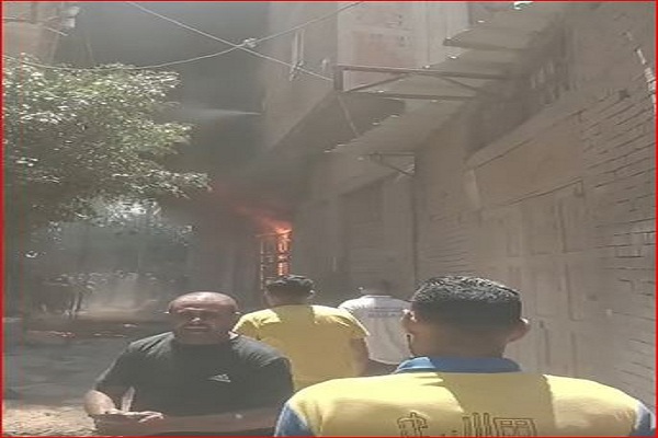 حريق ورشة دهانات بدمياط