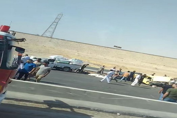حادث الطريق الدائري الأوسطي بحلوان