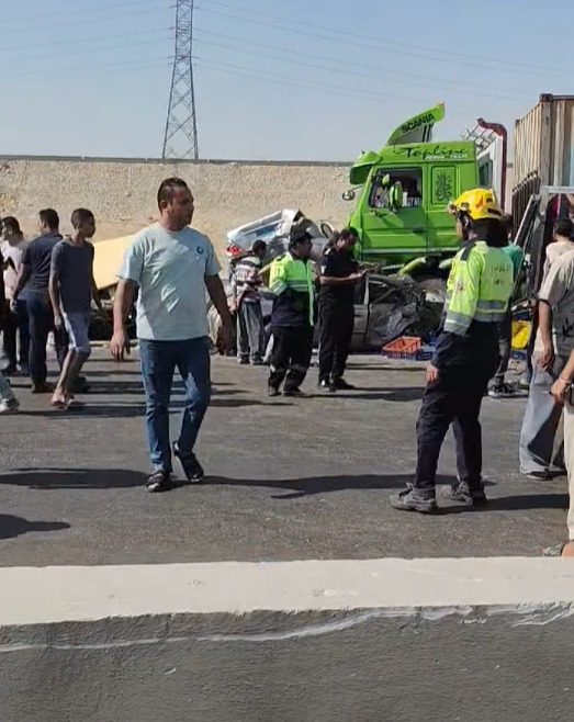حادث الطريق الدائري الأوسطي بحلوان