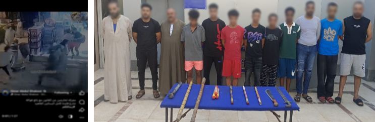 المتهمون في مشاجرة الأسلحة البيضاء والألعاب نارية