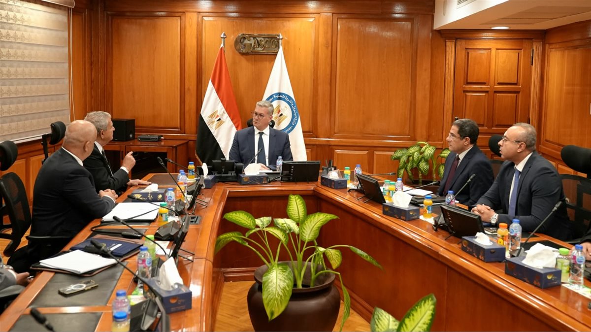 جانب من لقاء المهندس كريم بدوي وزير البترول والثروة المعدنية والسيد آبي بدوي رئيس شركة تاج أويل الكندية العاملة في مصر بحقل بدر-1 بالصحراء الغربية