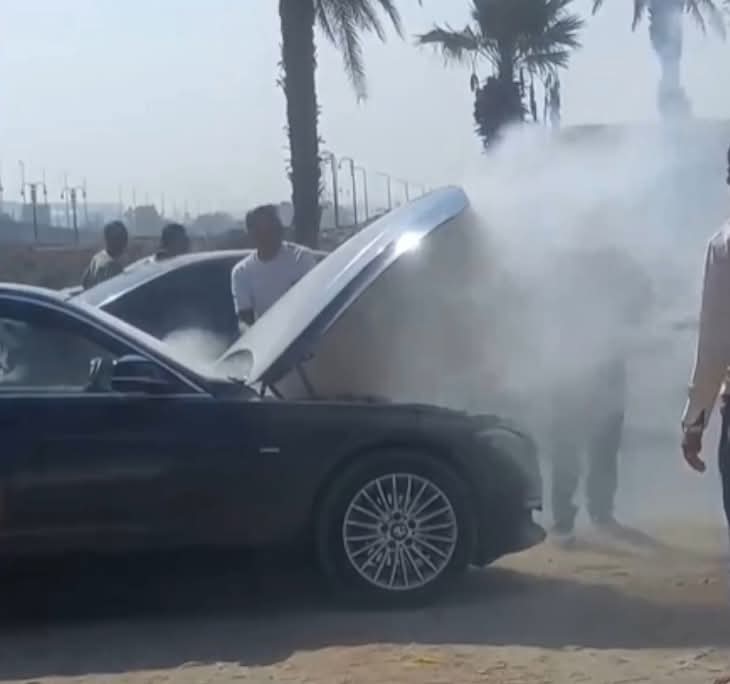 حريق سيارة شوبير