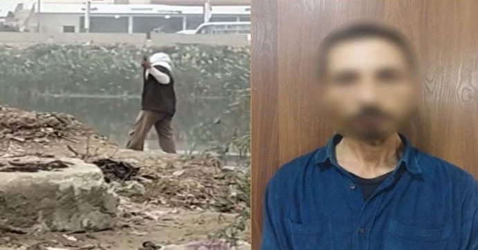 أحد الأشخاص يستخدام مولد كهرباء لاصطياد الأسماك بالصعق الكهربائي 