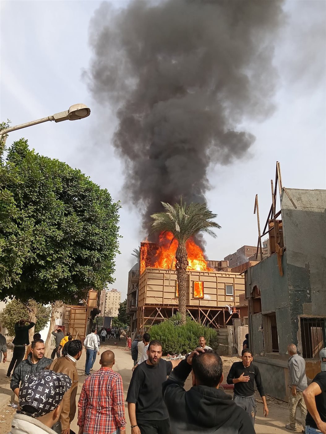 حريق استديو مصر في الهرم