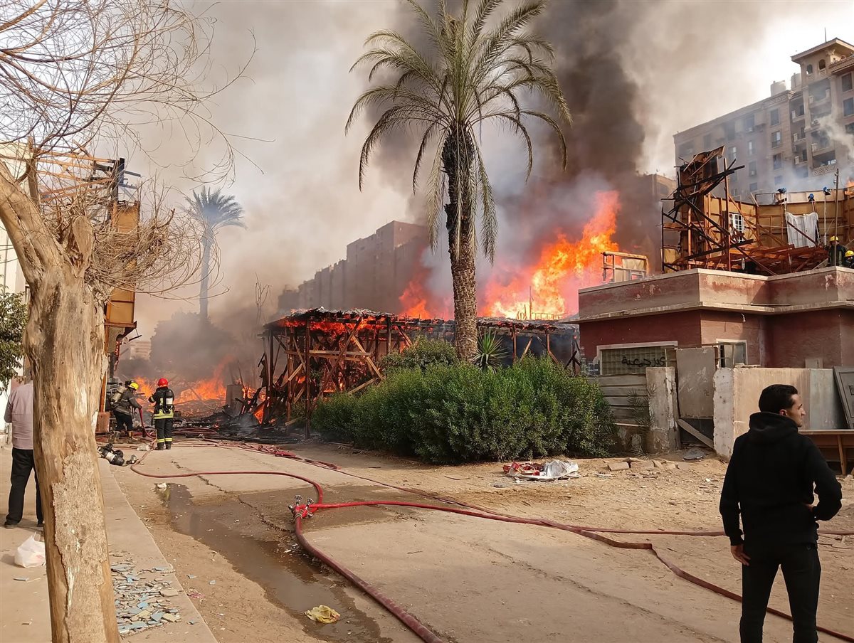 حريق استديو مصر في الهرم