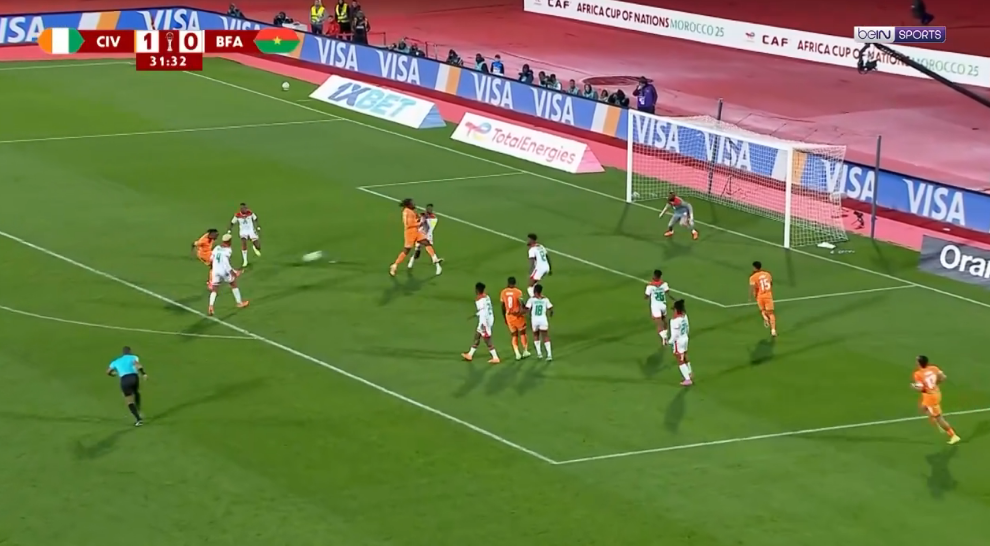 الهدف الثاني بعد الاختراق ديالو وتسجيل ديوماندي&nbsp;