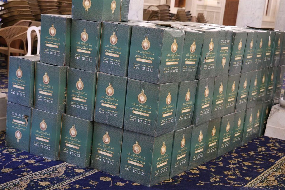 توزيع 1000 كرتونة مواد غذائية من مسجد السيدة زينب لدعم الأسر المستحقة