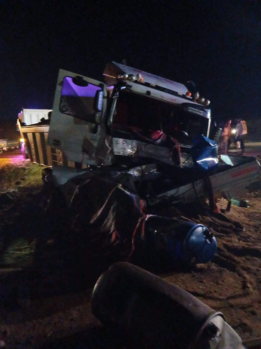 موقع الحادث بطريق إدفو مرسى علم بأسوان&nbsp;