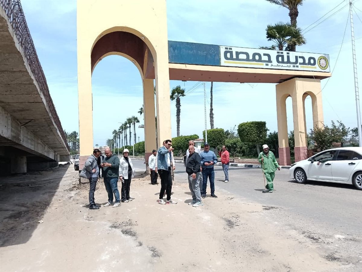 رئيس مدينة جمصة يتفقد أعمال التطوير