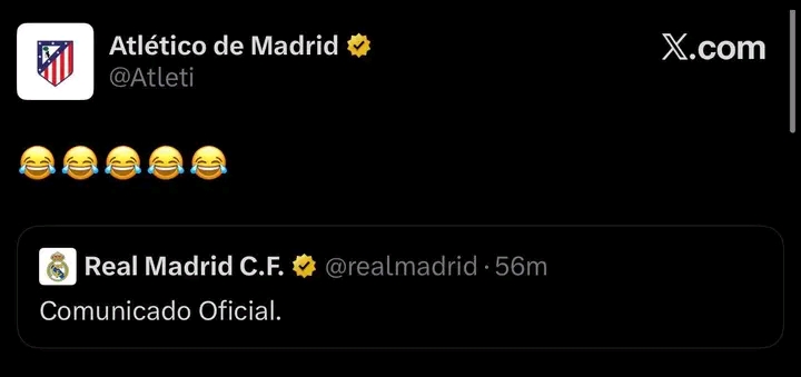 رد أتلتيكو مدريد على بيان الريال