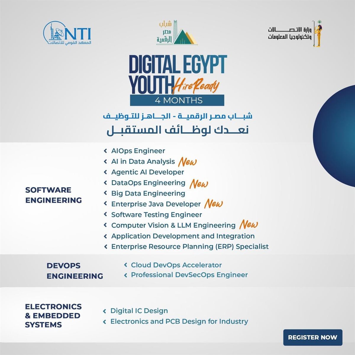 البرنامج التدريبي المجاني والمسارات التكنولوجية المتاحة