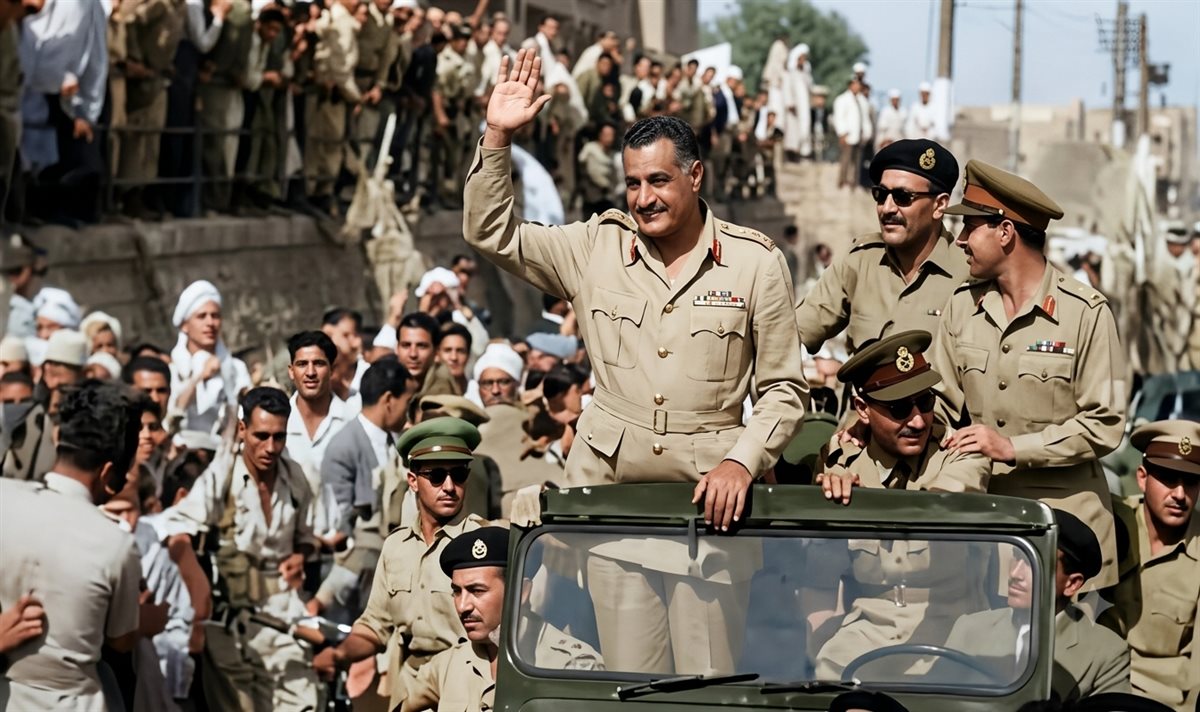 هذه الصورة مأخوذة من فيديو التلفزيون المصري لزيارة الرئيس لنجع حمادي وتم تحسينها وتلوينها&nbsp;