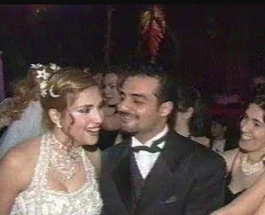 عمرو محمود ياسين وآيات أباظة خلال حفل زفافهما