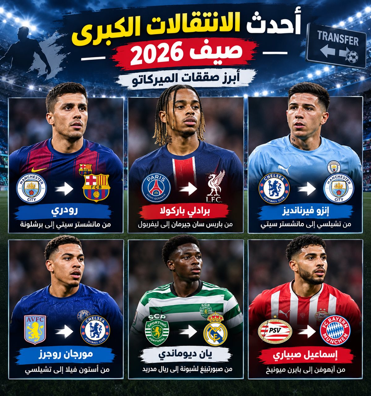 <strong>انفوجراف أغلى اللاعبين في صيف 2026</strong>