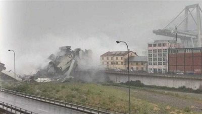 ارتفاع عدد ضحايا انهيار جسر جنوة بإيطاليا إلى 41 شخصًا