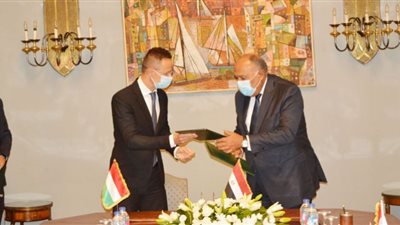 وزير الخارجية يوقع مذكرتي تفاهم مع نظيره المجرى