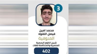 الثالث على الثانوية العامة بالمنوفية.. أحلم بدخول كلية الطب واستكمال مسيرة والدى المهنية